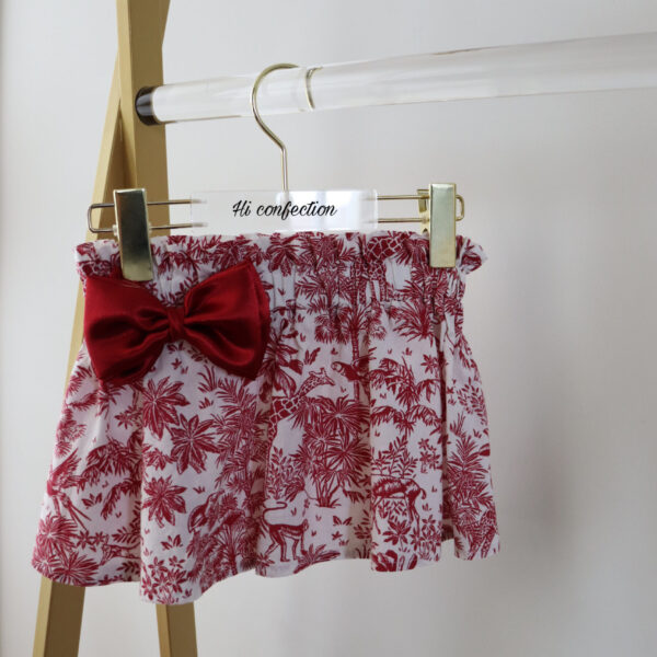 Jupe toile de Jouy bordeaux