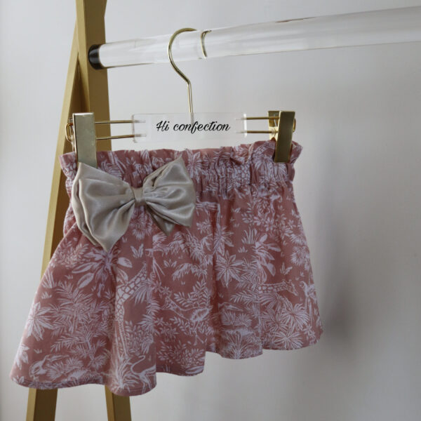 Jupe toile de Jouy vieux rose