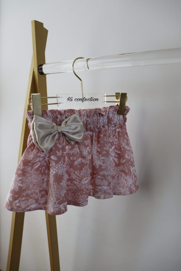 Jupe toile de Jouy vieux rose